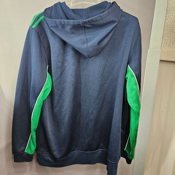 Men Track Jacket Addidas Notre Dame L Hooded Full Zip Fighting Irish Embroidered - Picture 2 of 8